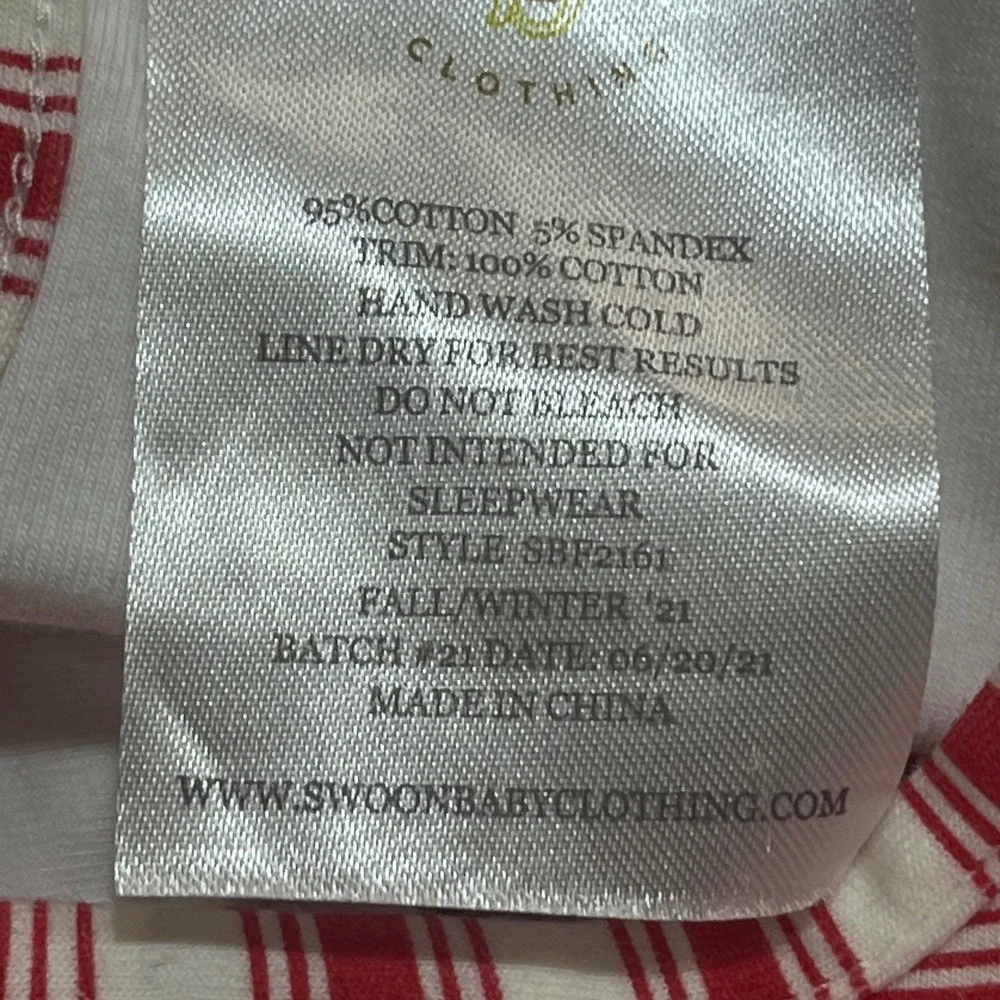 Swoon Baby Red Candy Striped Long Sleeve Pocket Knit‎ Dress Cottage 5 Girls